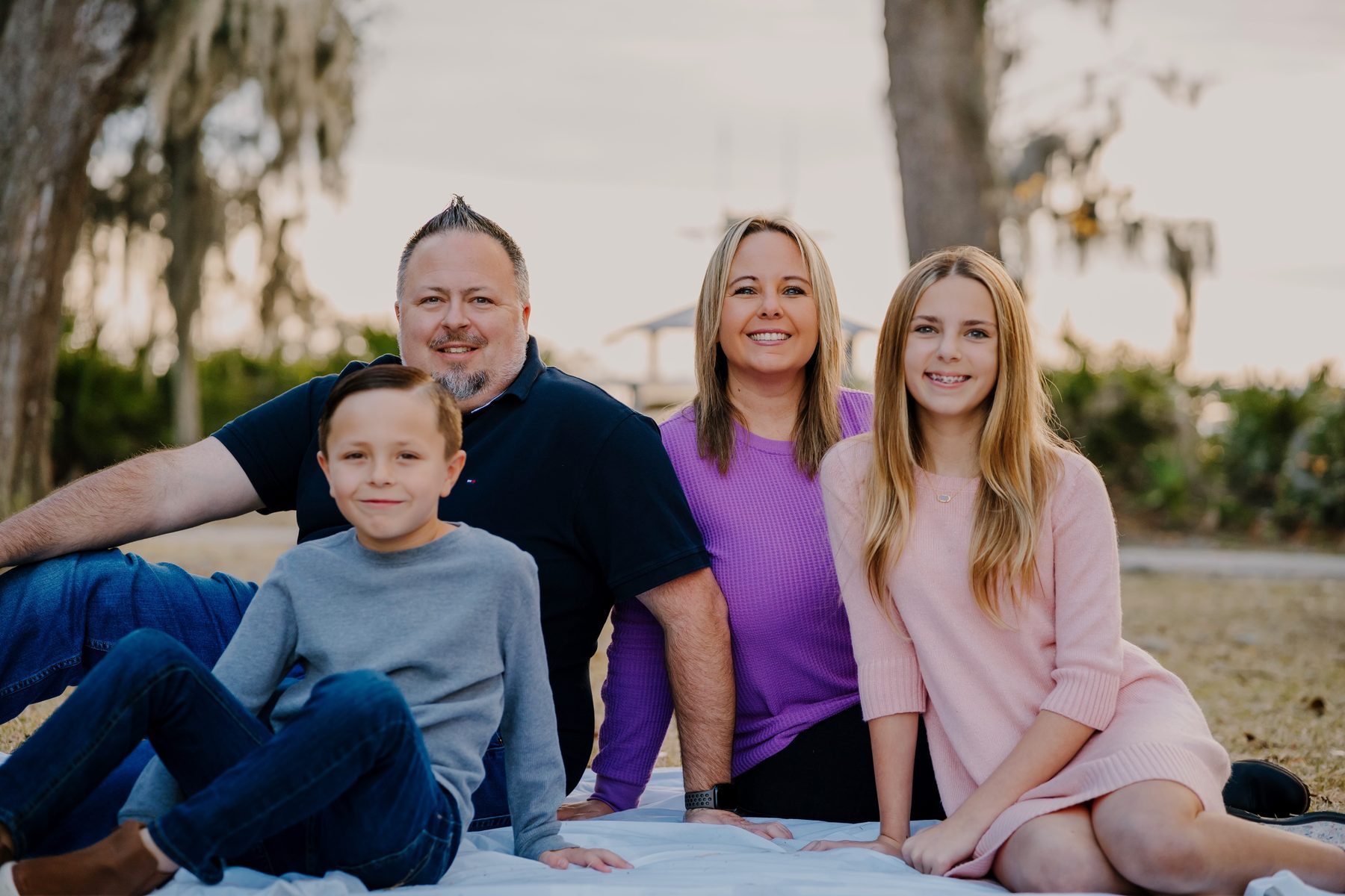 Brian Hunt with his family in Northeast Florida