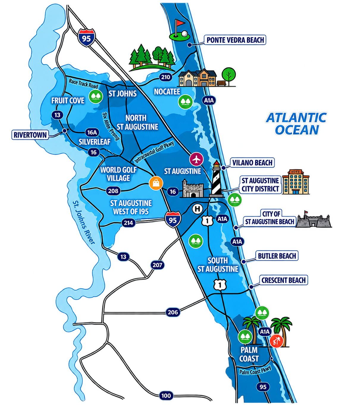 Northeast Florida communities map